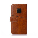 For Huawei Mate 20 Pro Geometric Stitching Horizontal Flip TPU + PU Leather Case with Holder & Card Slots & Wallet(Light Brown)