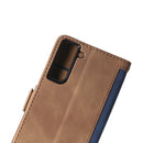 For Samsung Galaxy S21 Ultra 5G Retro Splicing Horizontal Flip Leather Case with Card Slots & Holder & Wallet(Brown)