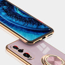 For OPPO Find X2 Pro 6D Electroplating Full Coverage Silicone Protective Case with Magnetic Ring Holder(Grey)