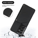 For Samsung Galaxy S21 Ultra 5G Skin Feel PU + TPU + PC Back Cover Shockproof Case with Card Slots & Holder & Photo Frame(Black)