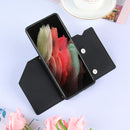 For Samsung Galaxy S21 Ultra 5G Skin Feel PU + TPU + PC Back Cover Shockproof Case with Card Slots & Holder & Photo Frame(Black)