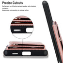 For Samsung Galaxy S21 Ultra 5G Skin Feel PU + TPU + PC Back Cover Shockproof Case with Card Slots & Holder & Photo Frame(Black)