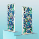For LG Velvet 4G / Velvet 5G / G9 3D Electroplating Marble Pattern TPU Protective Case(Blue Green)
