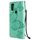 For OnePlus Nord N10 5G 3D Butterflies Embossing Pattern Horizontal Flip Leather Case with Holder & Card Slot & Wallet(Green)