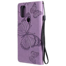 For OnePlus Nord N10 5G 3D Butterflies Embossing Pattern Horizontal Flip Leather Case with Holder & Card Slot & Wallet(Purple)
