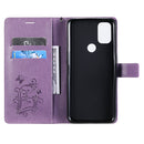 For OnePlus Nord N10 5G 3D Butterflies Embossing Pattern Horizontal Flip Leather Case with Holder & Card Slot & Wallet(Purple)