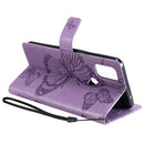 For OnePlus Nord N10 5G 3D Butterflies Embossing Pattern Horizontal Flip Leather Case with Holder & Card Slot & Wallet(Purple)
