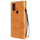For OnePlus Nord N10 5G 3D Butterflies Embossing Pattern Horizontal Flip Leather Case with Holder & Card Slot & Wallet(Yellow)