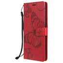 For OnePlus Nord N10 5G 3D Butterflies Embossing Pattern Horizontal Flip Leather Case with Holder & Card Slot & Wallet(Red)