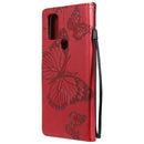For OnePlus Nord N10 5G 3D Butterflies Embossing Pattern Horizontal Flip Leather Case with Holder & Card Slot & Wallet(Red)
