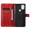 For OnePlus Nord N10 5G 3D Butterflies Embossing Pattern Horizontal Flip Leather Case with Holder & Card Slot & Wallet(Red)