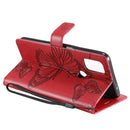For OnePlus Nord N10 5G 3D Butterflies Embossing Pattern Horizontal Flip Leather Case with Holder & Card Slot & Wallet(Red)