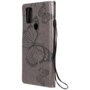For OnePlus Nord N10 5G 3D Butterflies Embossing Pattern Horizontal Flip Leather Case with Holder & Card Slot & Wallet(Grey)