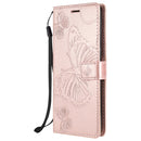 For OnePlus Nord N10 5G 3D Butterflies Embossing Pattern Horizontal Flip Leather Case with Holder & Card Slot & Wallet(Rose Gold)