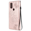 For OnePlus Nord N10 5G 3D Butterflies Embossing Pattern Horizontal Flip Leather Case with Holder & Card Slot & Wallet(Rose Gold)