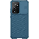 For Samsung Galaxy S21 Ultra 5G NILLKIN Black Mirror Pro Series Camshield Full Coverage Dust-proof Scratch Resistant Phone Case(Blue)
