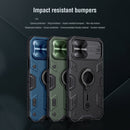 For iPhone 12 / 12 Pro NILLKIN Shockproof CamShield Armor Protective Case with Invisible Ring Holder(Blue)