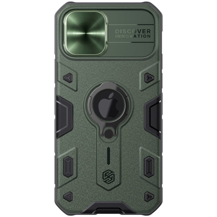 For iPhone 12 / 12 Pro NILLKIN Shockproof CamShield Armor Protective Case with Invisible Ring Holder(Green)