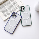 Clear PC + TPU Full Coverage Shockproof Magnetic Magsafe Case For iPhone 11(Black)