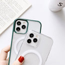 Clear PC + TPU Full Coverage Shockproof Magnetic Magsafe Case For iPhone 11(Black)