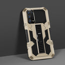 For OPPO Reno5 5G Vanguard Warrior All Inclusive Double-color Shockproof TPU + PC Protective Case with Holder(Gold)