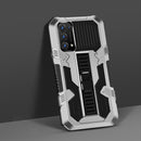 For OPPO Reno5 5G Vanguard Warrior All Inclusive Double-color Shockproof TPU + PC Protective Case with Holder(Silver White)