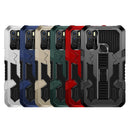 For OPPO Reno5 5G Vanguard Warrior All Inclusive Double-color Shockproof TPU + PC Protective Case with Holder(Silver White)