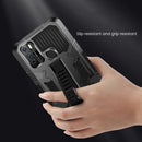 For OPPO Reno5 5G Vanguard Warrior All Inclusive Double-color Shockproof TPU + PC Protective Case with Holder(Blue)