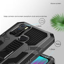 For OPPO Reno5 5G Vanguard Warrior All Inclusive Double-color Shockproof TPU + PC Protective Case with Holder(Blue)