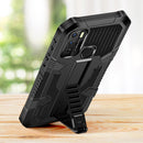 For OPPO Reno5 5G Vanguard Warrior All Inclusive Double-color Shockproof TPU + PC Protective Case with Holder(Blue)