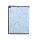 For iPad 10.2 inch Marble Texture Pattern Horizontal Flip Leather Case, with Three-folding Holder & Pen Slot & Sleep / Wake-up Function(Blue)
