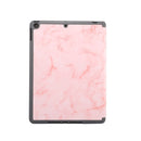 For iPad 10.2 inch Marble Texture Pattern Horizontal Flip Leather Case, with Three-folding Holder & Pen Slot & Sleep / Wake-up Function(Pink)
