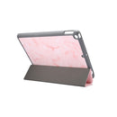 For iPad 10.2 inch Marble Texture Pattern Horizontal Flip Leather Case, with Three-folding Holder & Pen Slot & Sleep / Wake-up Function(Pink)