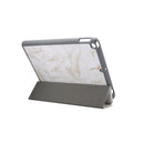 For iPad 10.2 inch Marble Texture Pattern Horizontal Flip Leather Case, with Three-folding Holder & Pen Slot & Sleep / Wake-up Function(Grey)