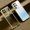 For Samsung Galaxy S21 Ultra 5G SULADA Shockproof Plating Silicone Transparent Protective Case(Gold)