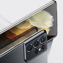 For Samsung Galaxy S21 Ultra 5G SULADA Shockproof Plating Silicone Transparent Protective Case(Silver)