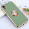6D Electroplating Full Coverage Silicone Protective Case with Magnetic Ring Holder For iPhone XR(Green)