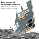 6D Electroplating Full Coverage Silicone Protective Case with Magnetic Ring Holder For iPhone XR(Green)