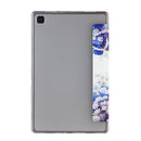 For Samsung Galaxy Tab A7 10.4 (2020) Coloured Drawing Pattern Horizontal Flip Leather Case with Three-folding Holder(Blue Butterflies)