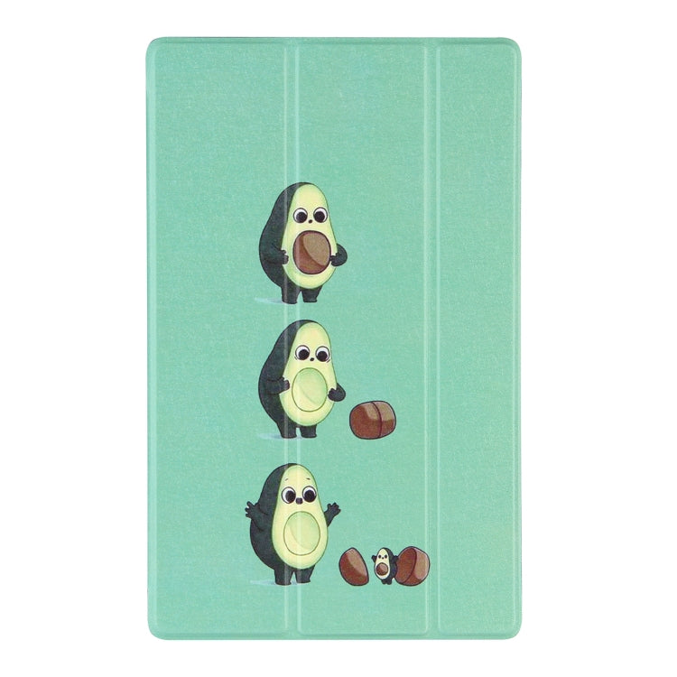 For Lenovo Tab M10 HD Gen 2 (TB-X306F) Coloured Drawing Pattern Horizontal Flip Leather Case with Three-folding Holder(Avocado)