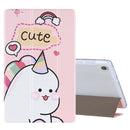 For Lenovo Tab M10 HD Gen 2 (TB-X306F) Coloured Drawing Pattern Horizontal Flip Leather Case with Three-folding Holder(Pink Dinosaur)