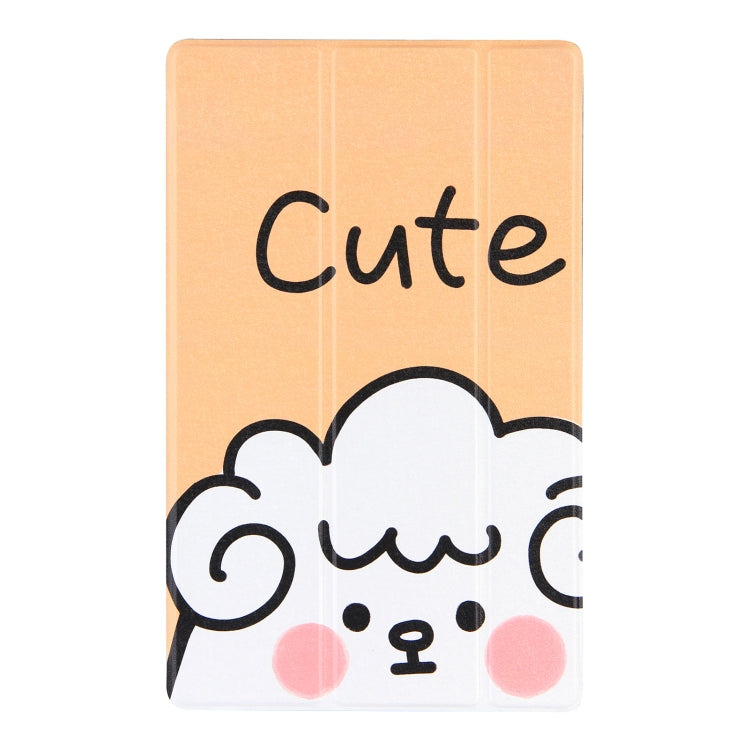 For Lenovo Tab M10 HD Gen 2 (TB-X306F) Coloured Drawing Pattern Horizontal Flip Leather Case with Three-folding Holder(Cute)