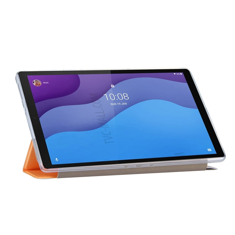 For Lenovo Tab M10 HD Gen 2 (TB-X306F) Coloured Drawing Pattern Horizontal Flip Leather Case with Three-folding Holder(Cute)