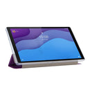 For Lenovo Tab M10 HD Gen 2 (TB-X306F) Coloured Drawing Pattern Horizontal Flip Leather Case with Three-folding Holder(Purple Butterflies)