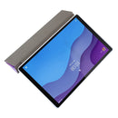 For Lenovo Tab M10 HD Gen 2 (TB-X306F) Coloured Drawing Pattern Horizontal Flip Leather Case with Three-folding Holder(Purple Butterflies)