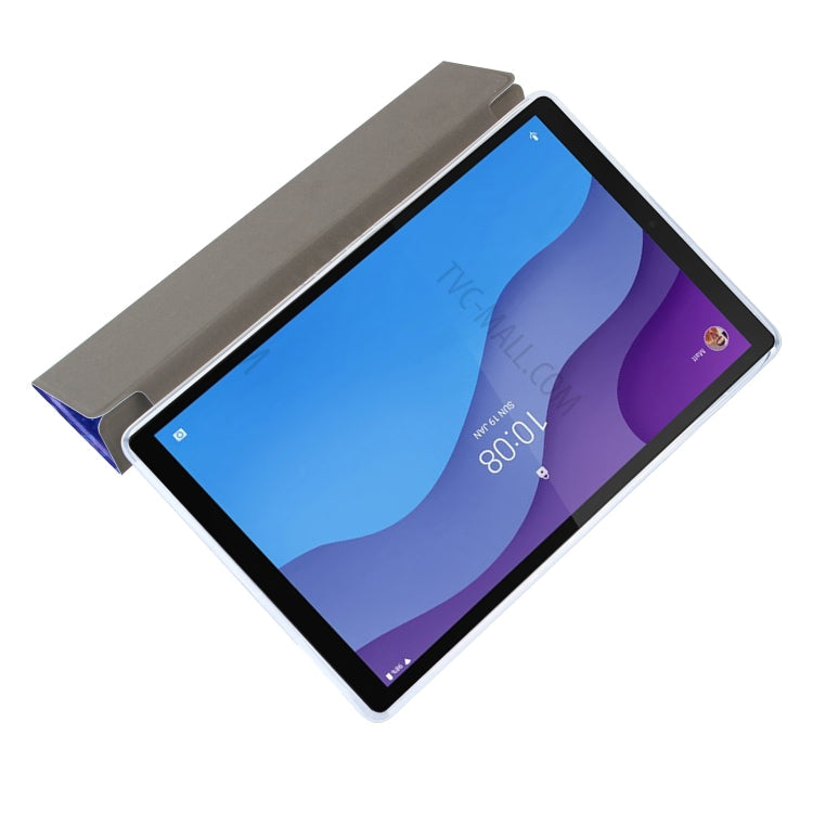 For Lenovo Tab M10 HD Gen 2 (TB-X306F) Coloured Drawing Pattern Horizontal Flip Leather Case with Three-folding Holder(Starry Sky)