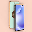 For Xiaomi Redmi K30 6D Electroplating Full Coverage Silicone Protective Case with Magnetic Ring Holder(Light Cyan)