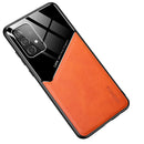 For Samsung Galaxy A52 5G / 4G All-inclusive Leather + Organic Glass Protective Case with Metal Iron Sheet(Yellow)
