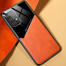 For Samsung Galaxy A52 5G / 4G All-inclusive Leather + Organic Glass Protective Case with Metal Iron Sheet(Yellow)
