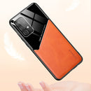 For Samsung Galaxy A52 5G / 4G All-inclusive Leather + Organic Glass Protective Case with Metal Iron Sheet(Yellow)